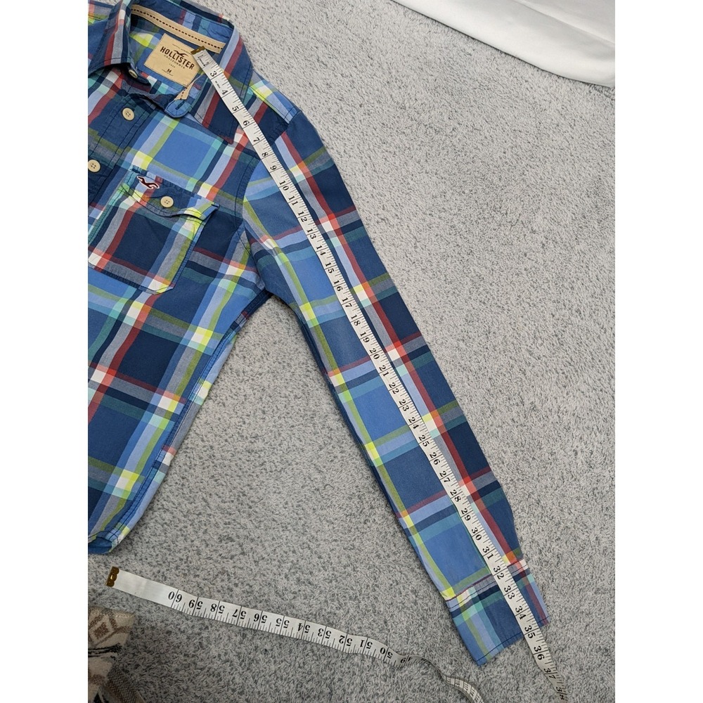 Hollister Plaid Long Sleeve Shirt Medium Large Buttons Western Preppy Retro Y2K - Picture 9 of 15